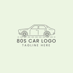 80s classics car line art logo design minimalist car design toyota corolla ke30 line art car vector illustration