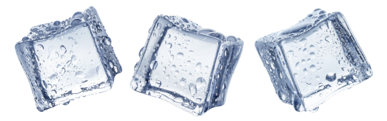 Three ice cubes set cut out