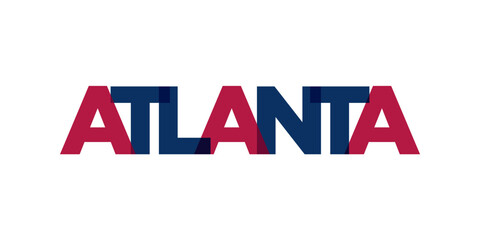 Atlanta, Georgia, USA typography slogan design. America logo with graphic city lettering for print and web.