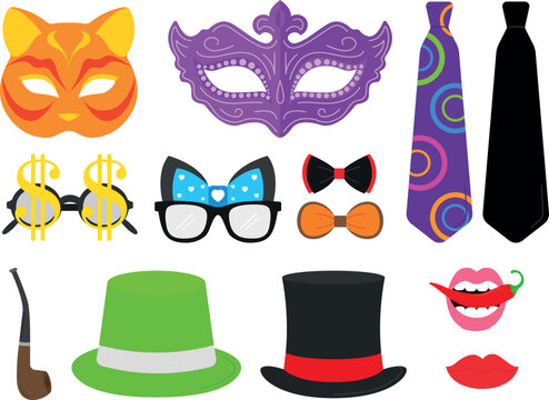 Themed party set, vector illustration