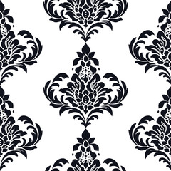 Vector damask seamless pattern background. Classical luxury old fashioned damask ornament, royal victorian seamless texture for wallpapers, textile, wrapping. Exquisite floral baroque template.