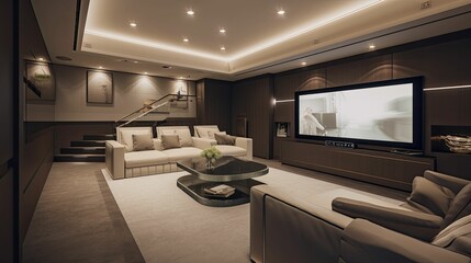 A modern home theatre and entertainment room