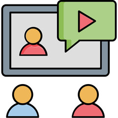 Video calling Vector Icon

