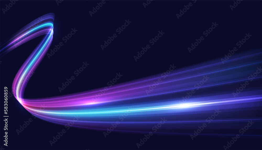 Poster modern abstract high speed movement. dynamic motion light trails. futuristic motion pattern for bann