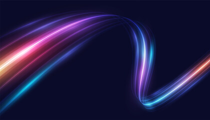 Modern abstract high speed movement. Dynamic motion light trails. Futuristic motion pattern for banner, poster design background. Vector eps10.
