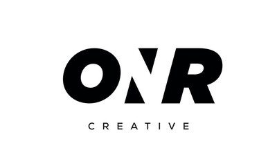 ONR letters negative space logo design. creative typography monogram vector	