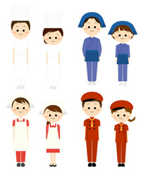 いろいろな職業男女セット　飲食店