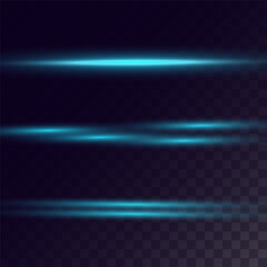  Beautiful glow light flare and spark. Laser beams, horizontal light rays. Particle motion effect. Magic of moving fast lines. Vector illustration.