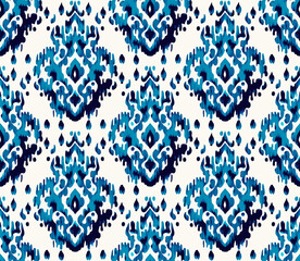 Folklore ornament ikat. Tribal ethnic vector textures. Seamless striped pattern in Aztec style. Folk embroidery. Indian, Scandinavian, Gypsy, Mexican, African carpet