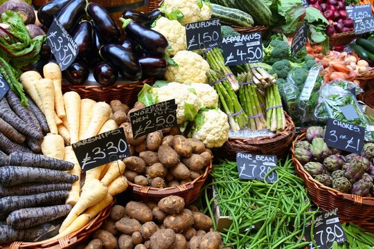 Vegetable prices in London UK