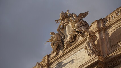 Fototapeta na wymiar Sculpture at the top of the promenade in Vatican Square