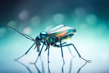 generative ai illustration of futuristic cyber alien insect