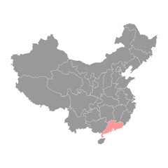 Obraz premium Guangdong province map, administrative divisions of China. Vector illustration.