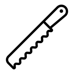 bread knife line icon