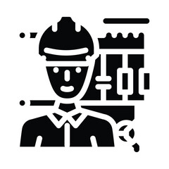 electronics engineer worker glyph icon vector illustration