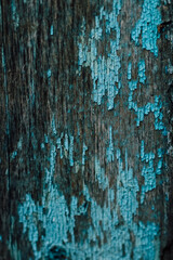 Blue texture of old cracked paint, grunge background.