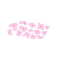 Human stem cell cluster icon. Nucleus and membrane tissue under microscope. Medical design illustration.