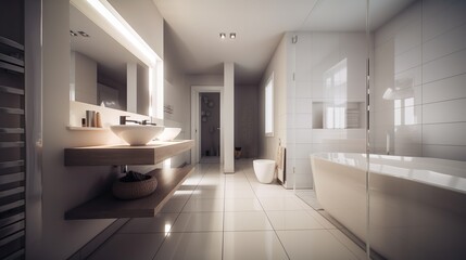 Fototapeta na wymiar Modern Bathrooms generative AI