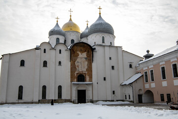 architectural fragments of ancient buildings and fortifications of the Novgorod Kremlin
