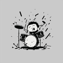 Drums vector. Vector illustration of a musical instrument played by being struck. cartoon abstract style