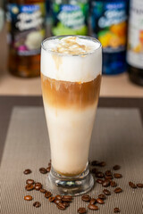 latte in glass