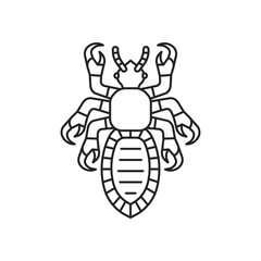 Sucking louse insect icon. High quality black vector illustration.