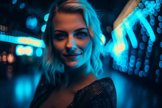 H&uuml;bsche Frau mit tollem Make-Up im Gesicht Nahaufnahme, ai generativ