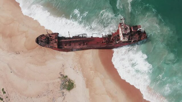 ship wreck on the coast of Liberia, Africa