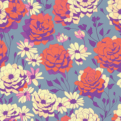 Seamless repeating pattern of flowers