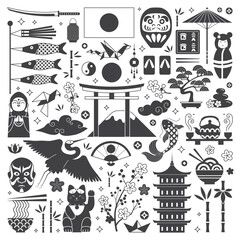 Japan Culture Design Elements and Icons Collection