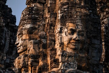 Buddhist Khmer Temple with faces