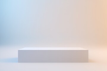 white dreamy podium on white background . pedestal for product display 3d rendered