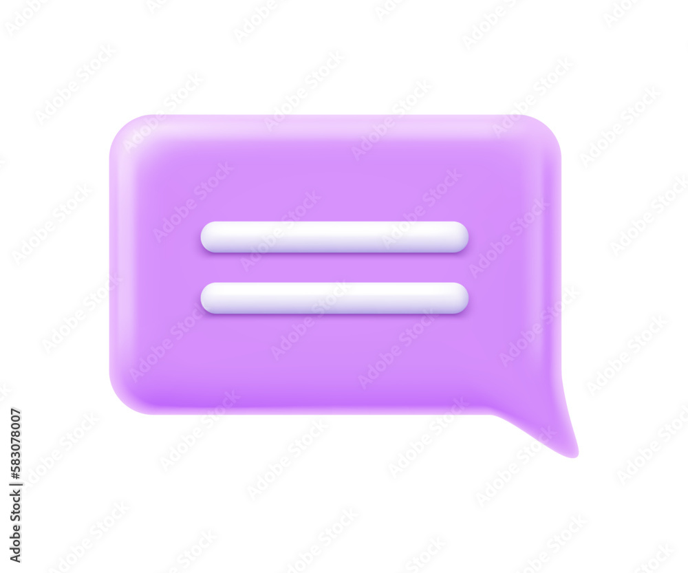 Poster Empty speech bubble for telling thoughts. Isolated chatting or communication box. Talking and interacting, dialog or speaking. 3d style vector illustration