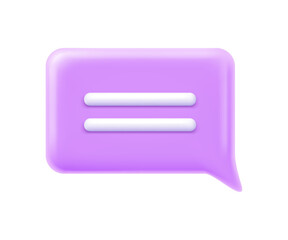 Empty speech bubble for telling thoughts. Isolated chatting or communication box. Talking and interacting, dialog or speaking. 3d style vector illustration