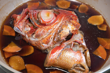 高級魚の金目鯛の煮付け。