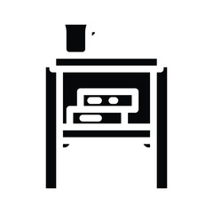 side table living room glyph icon vector illustration