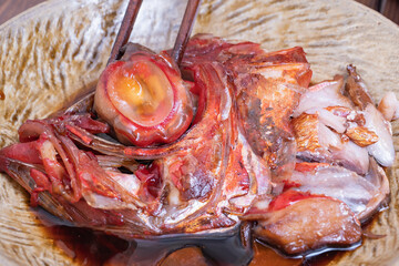 高級魚の金目鯛の煮付け。