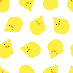 Seamless pattern cute Chicken vector illustration