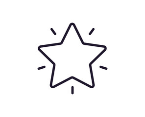 Fototapeta na wymiar Single line icon of star on isolated white background. High quality editable stroke for mobile apps, web design, websites, online shops etc.