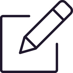 Pencil concept. Modern outline high quality illustration for banners, flyers and web sites. Editable stroke in trendy flat style. Line icon of pencil