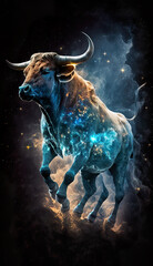 Taurus zodiac, stars background, smartphone wallpaper, (generated ai)