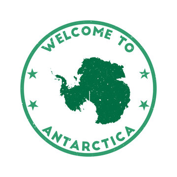 Welcome to Antarctica stamp. Grunge country round stamp with texture in Bulma Hair color theme. Vintage style geometric Antarctica seal. Awesome vector illustration.
