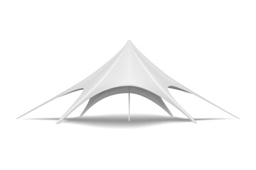 Star tent vector mock-up. Promotional canopy mockup. White blank foldable event marquee. Template for design