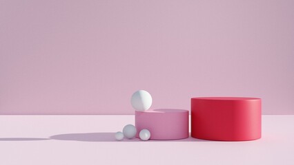 Podium Background 3D ,There is an area for displaying products ,promote products, Product presentation,3D rendering,show cosmetic product display,help the product stand out,3D Mock up,Minimal style,