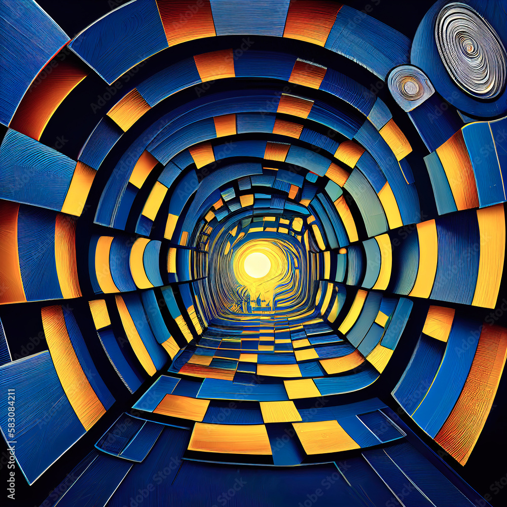 Poster abstract tunnel background for creative design looks like tunnel, ai generation