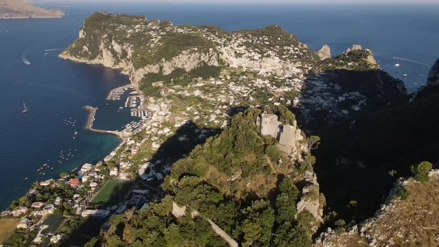 Panorama of the island of Capri. Italy. aerial view on Capri