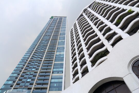 MANILA, PHILIPPINES - DECEMBER 7, 2017: Shang Salcedo Place in Makati City, Manila, Philippines. The tall residential building was constructed by Megawide Construction Corporation.