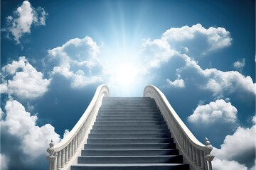 path to nirvana a heavenly staircase with bright rays of light generative ai