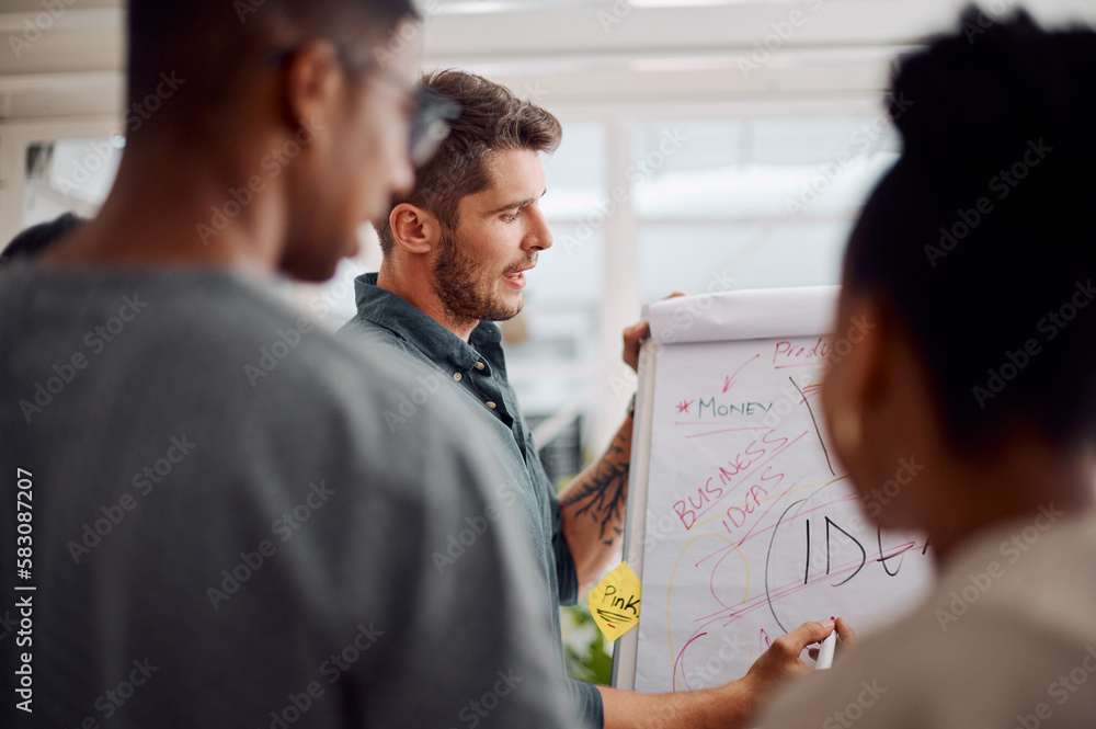 Poster creating is what we love to do. a diverse group of businesspeople standing together and using a visu