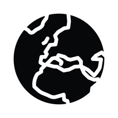 europe earth planet map glyph icon vector illustration